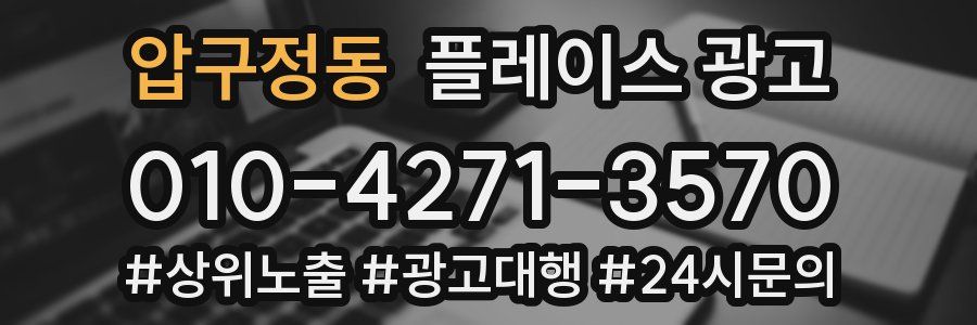 압구정동 플레이스 광고
