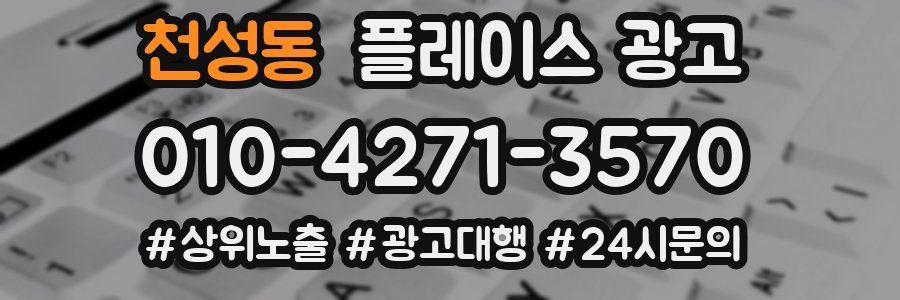 천성동 플레이스 광고