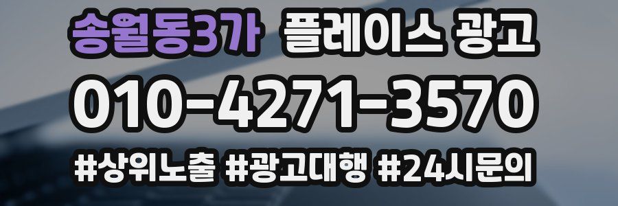 송월동3가 플레이스 광고