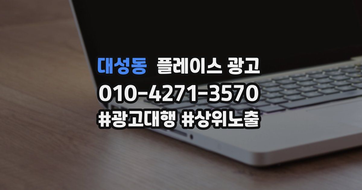 대성동 플레이스 광고