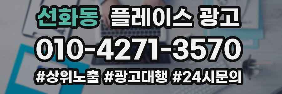 선화동 플레이스 광고