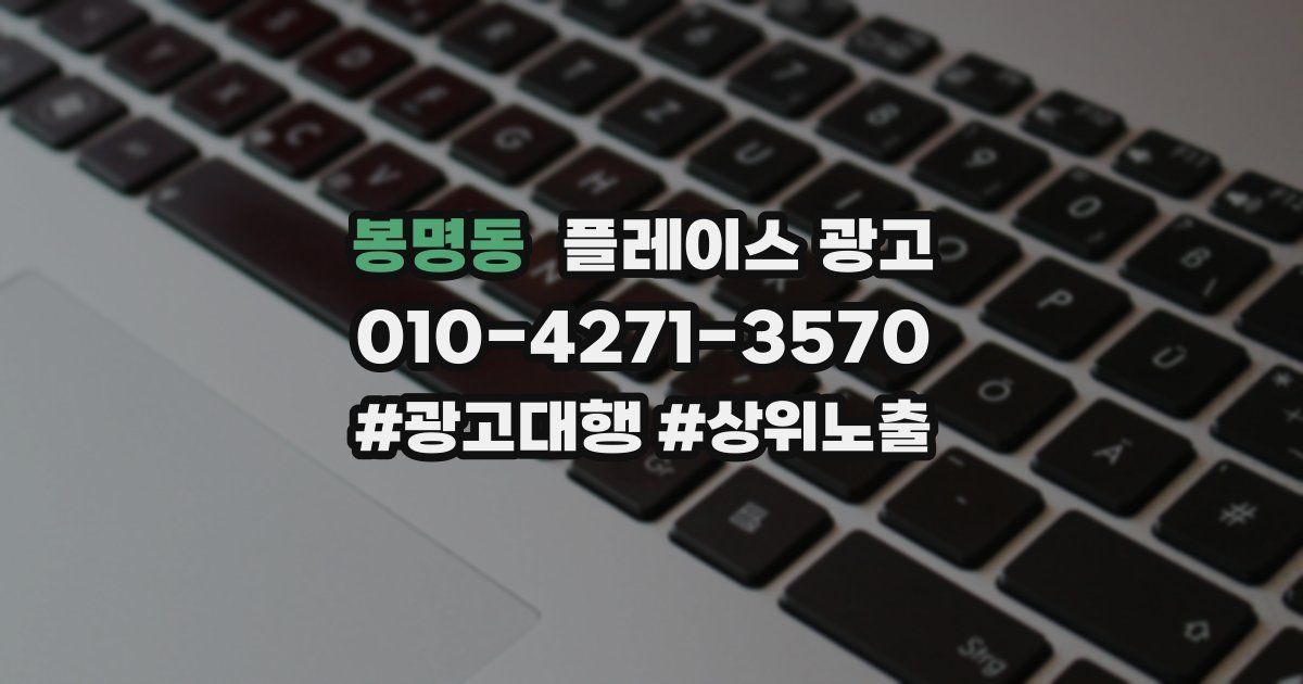 봉명동 플레이스 광고