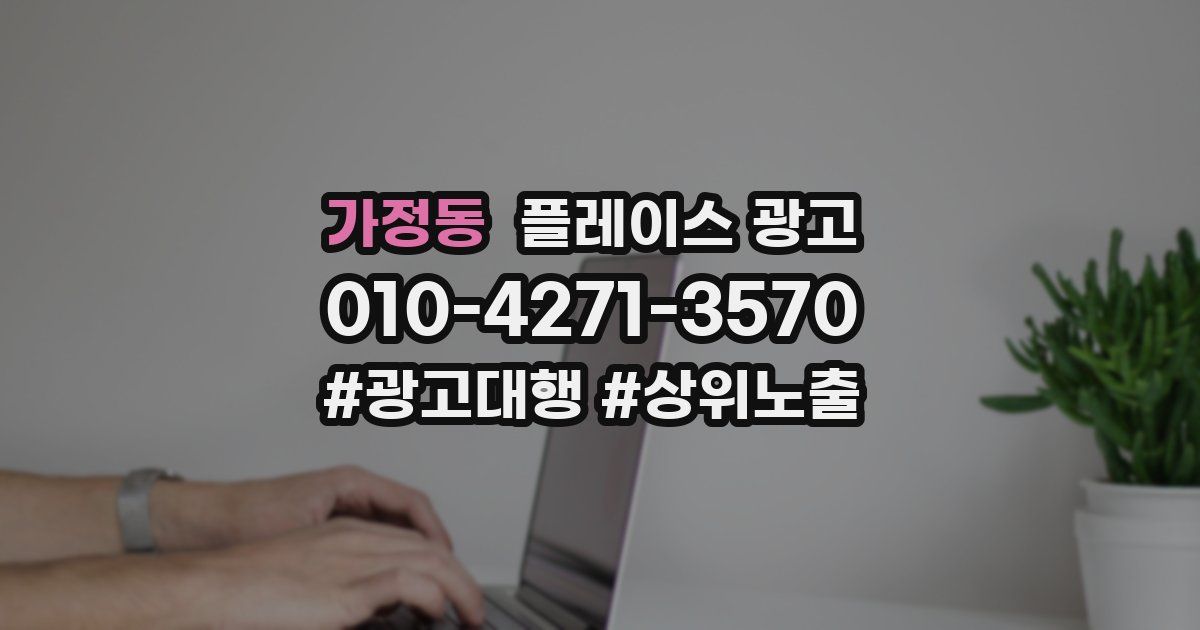 가정동 플레이스 광고