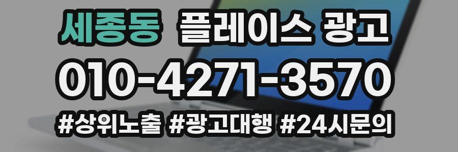 세종동 플레이스 광고
