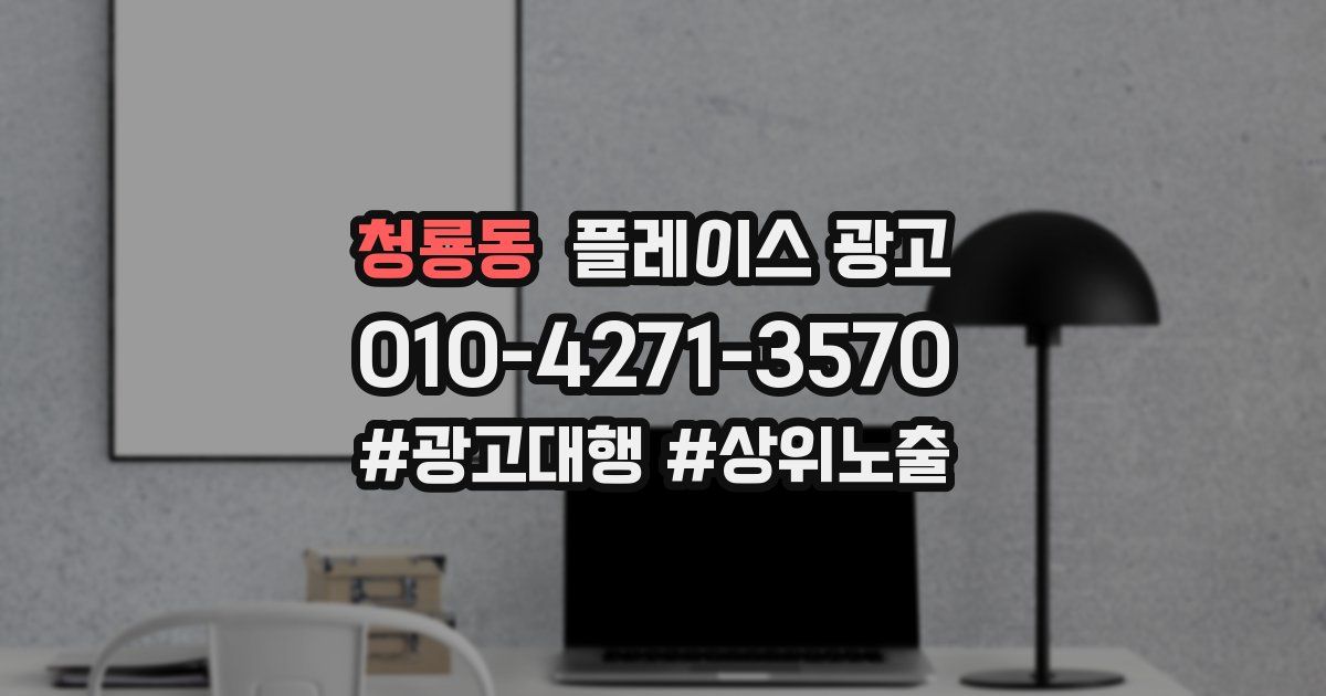 청룡동 플레이스 광고