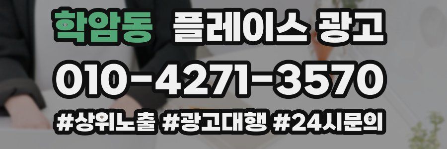 학암동 플레이스 광고