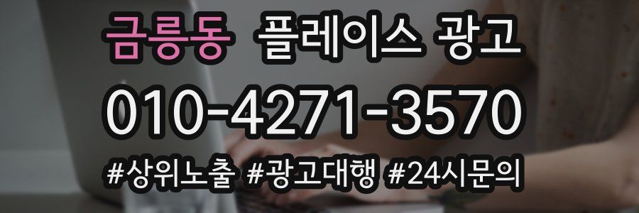 금릉동 플레이스 광고