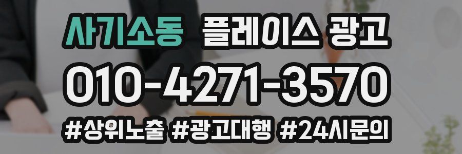 사기소동 플레이스 광고
