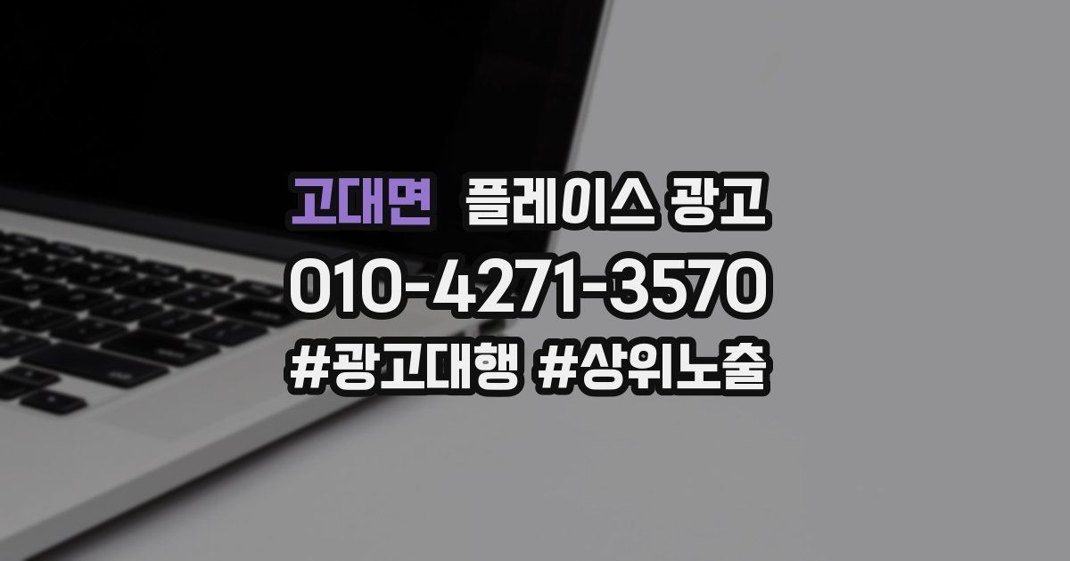 고대면 플레이스 광고