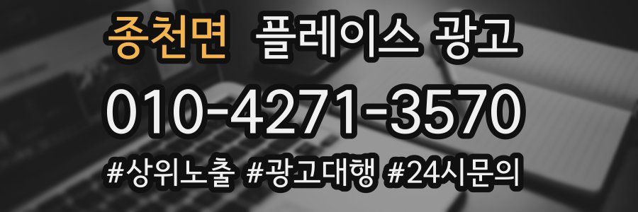 종천면 플레이스 광고