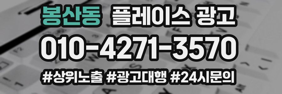 봉산동 플레이스 광고