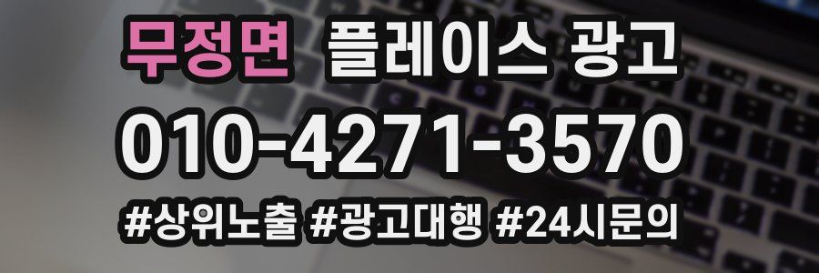 무정면 플레이스 광고