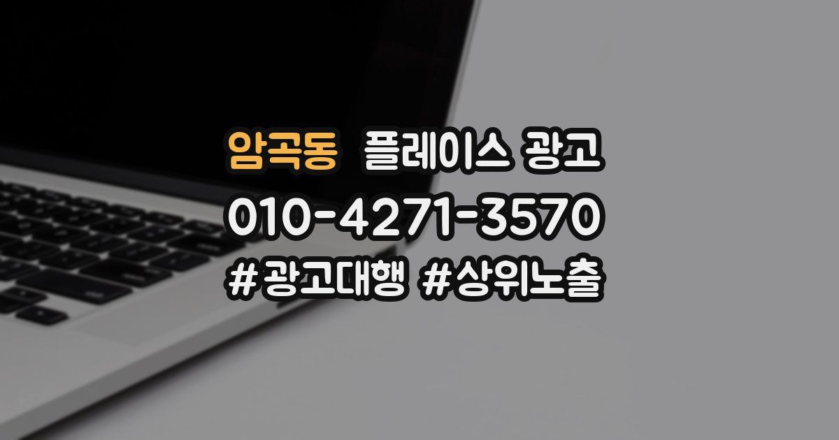 암곡동 플레이스 광고