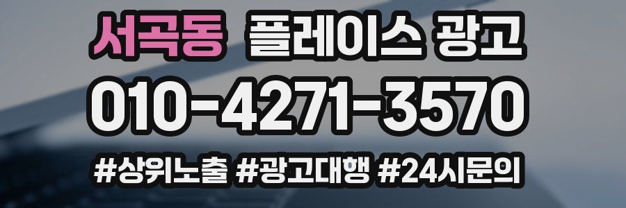 서곡동 플레이스 광고