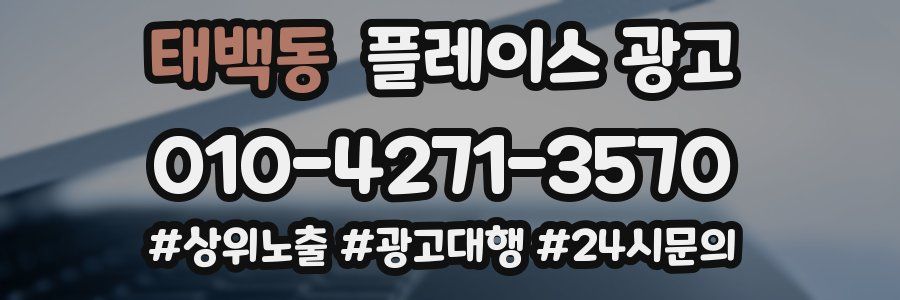 태백동 플레이스 광고