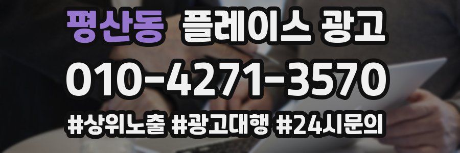 평산동 플레이스 광고
