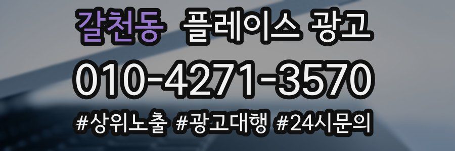 갈천동 플레이스 광고