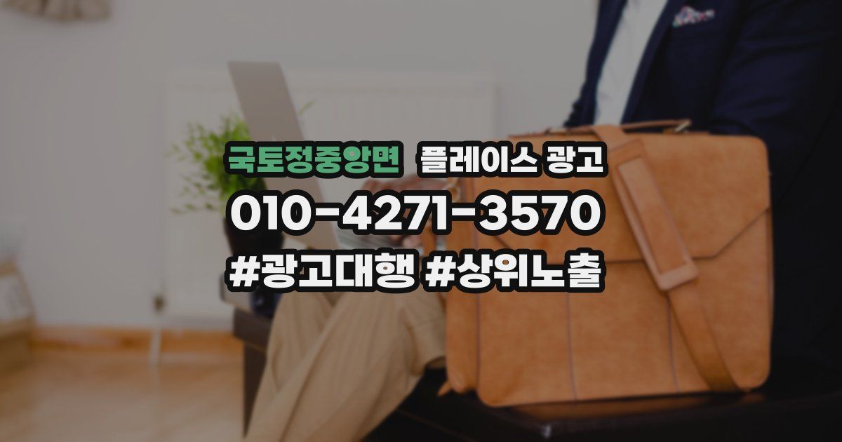 국토정중앙면 플레이스 광고