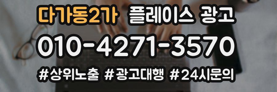 다가동2가 플레이스 광고