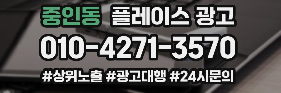 중인동 플레이스 광고