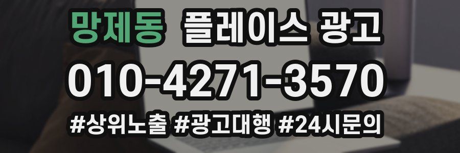 망제동 플레이스 광고