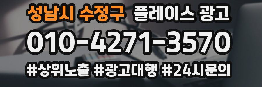 성남시 수정구 플레이스 광고