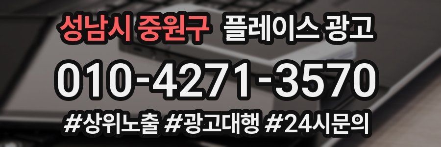 성남시 중원구 플레이스 광고