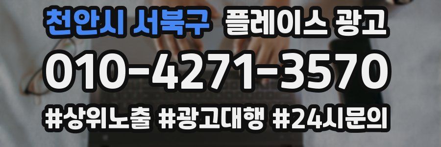 천안시 서북구 플레이스 광고