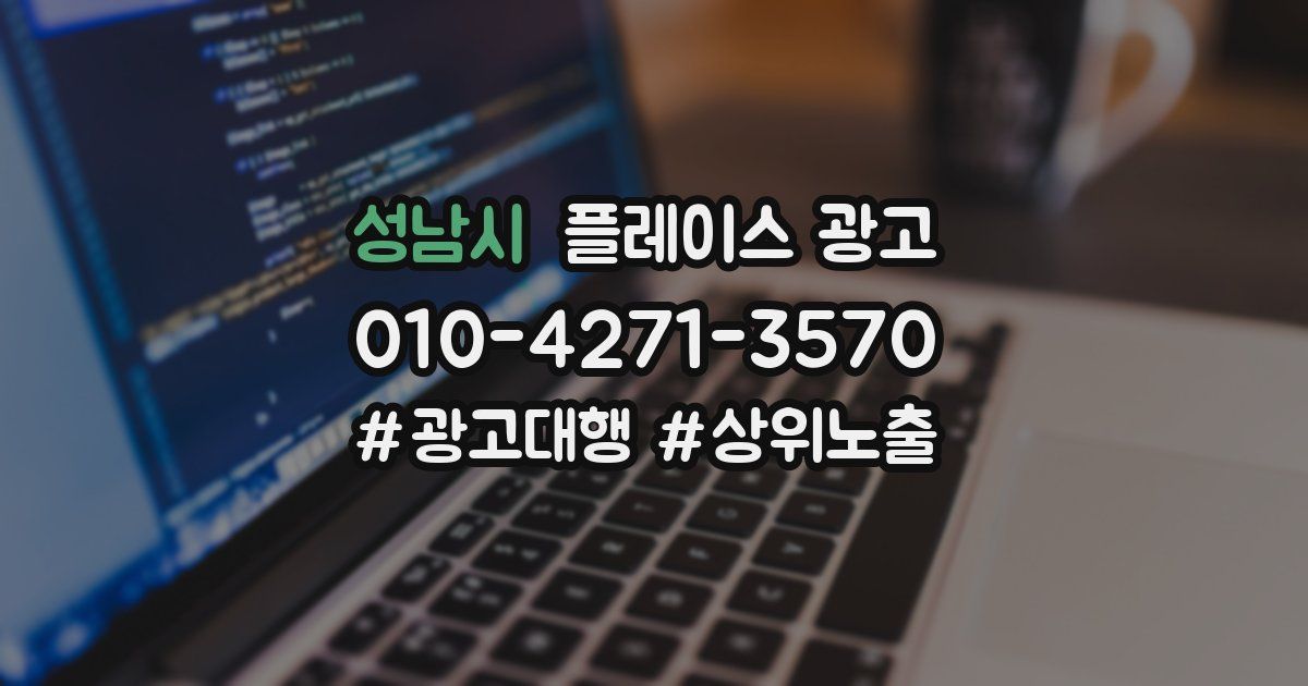 성남시 플레이스 광고