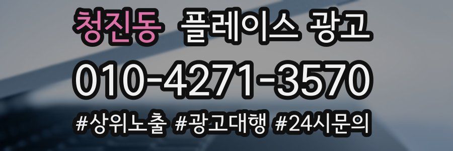 청진동 플레이스 광고