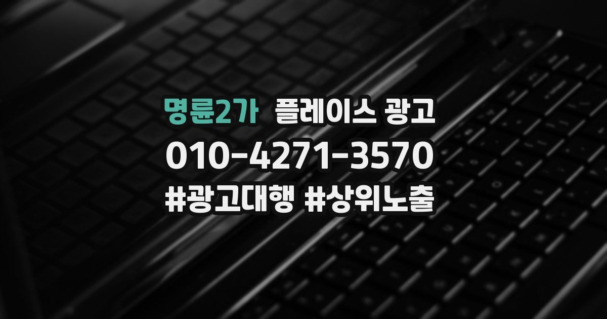 명륜2가 플레이스 광고