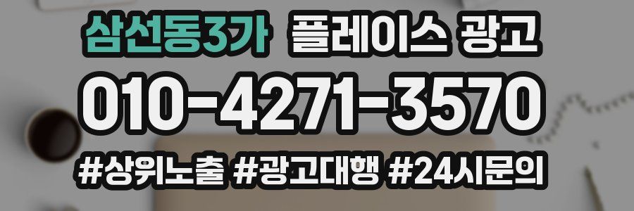 삼선동3가 플레이스 광고