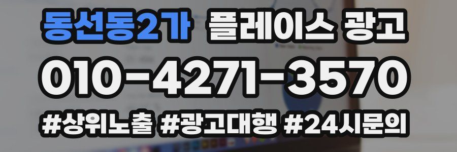 동선동2가 플레이스 광고