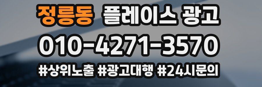 정릉동 플레이스 광고