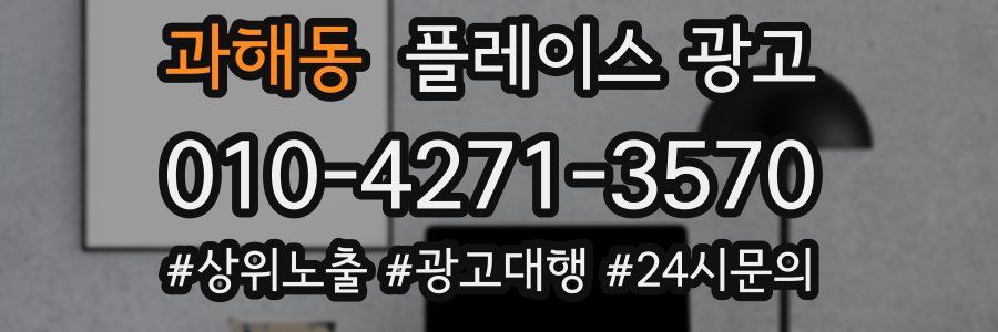 과해동 플레이스 광고