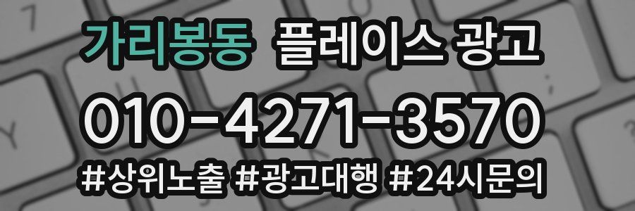가리봉동 플레이스 광고