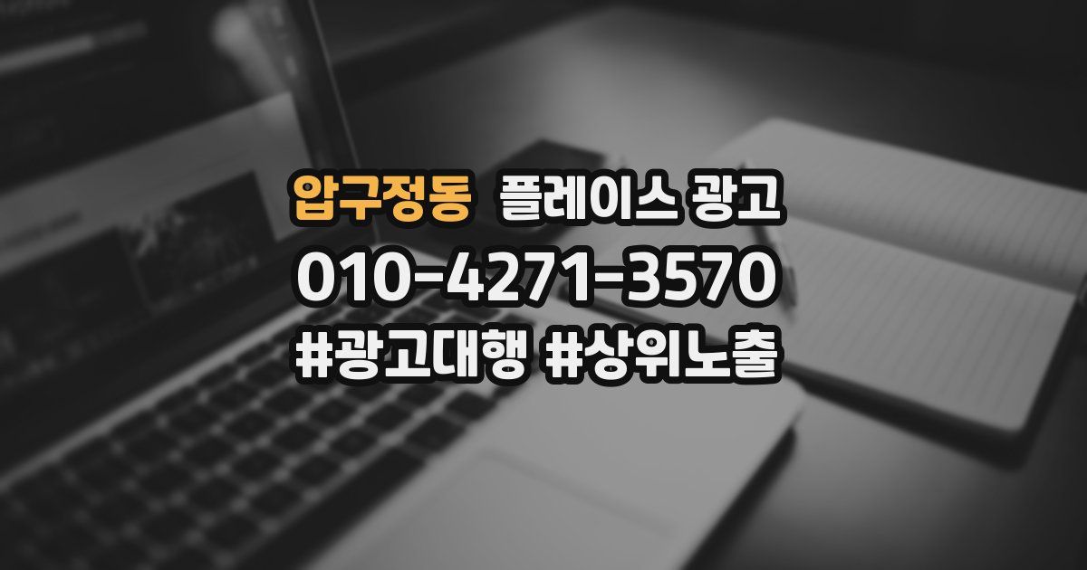 압구정동 플레이스 광고
