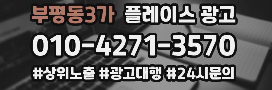 부평동3가 플레이스 광고