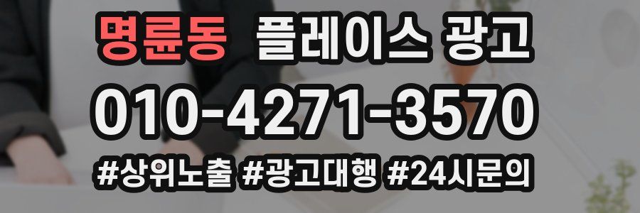 명륜동 플레이스 광고