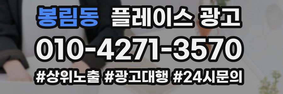 봉림동 플레이스 광고