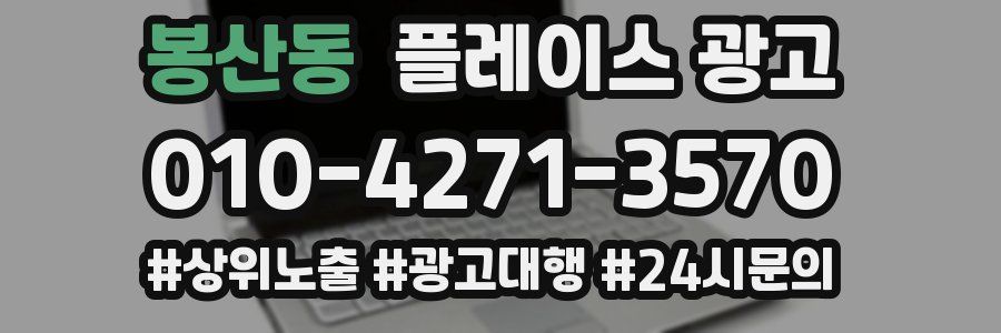 봉산동 플레이스 광고