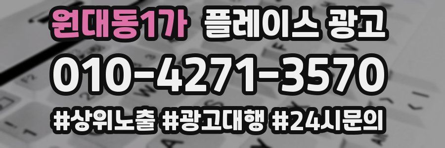 원대동1가 플레이스 광고
