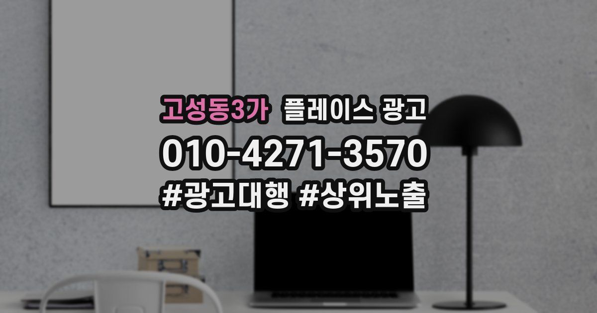 고성동3가 플레이스 광고