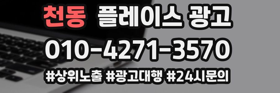 천동 플레이스 광고