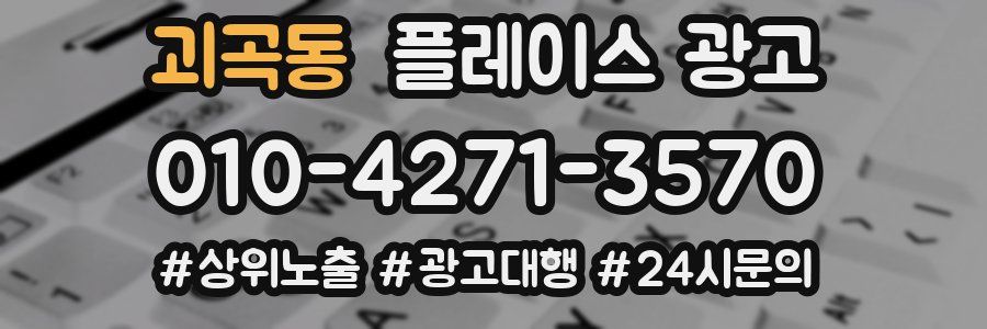 괴곡동 플레이스 광고