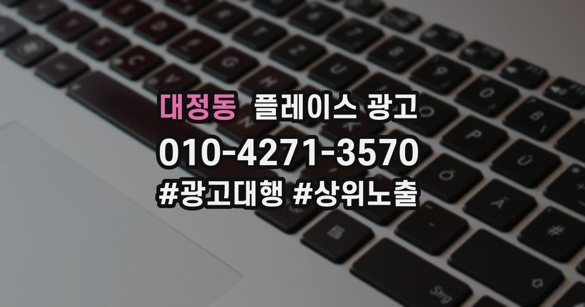 대정동 플레이스 광고