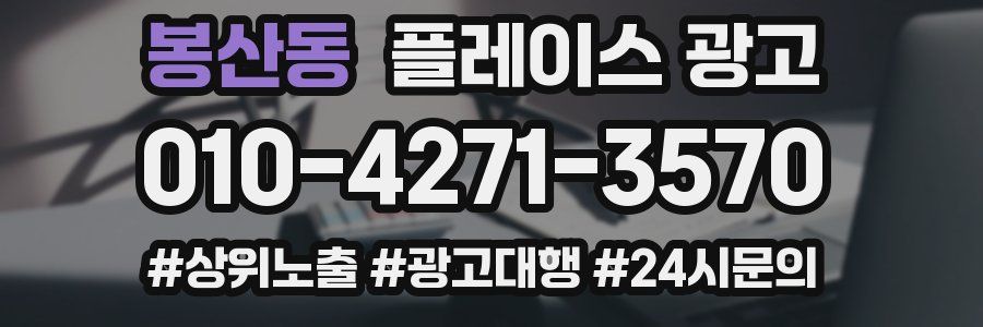 봉산동 플레이스 광고