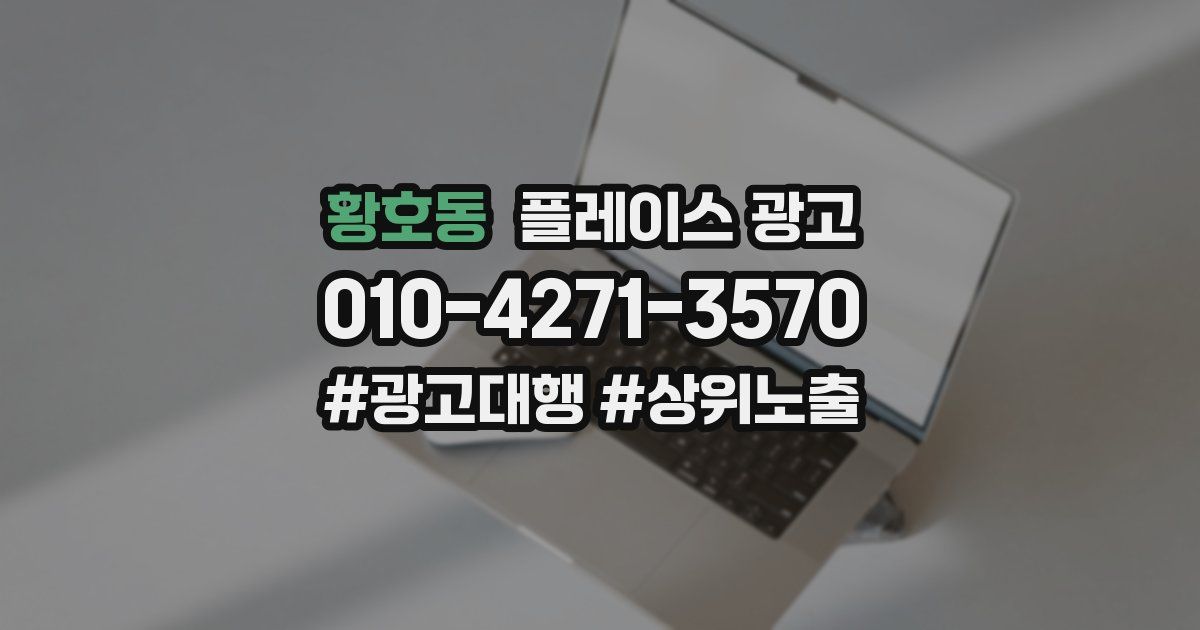 황호동 플레이스 광고