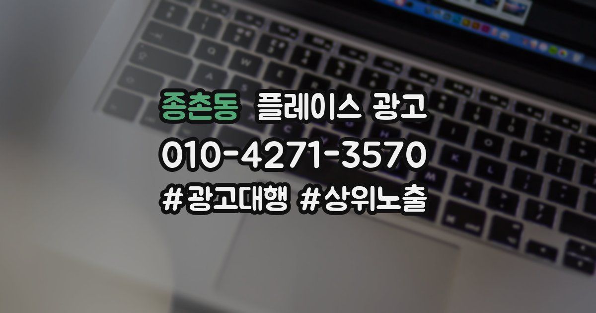 종촌동 플레이스 광고