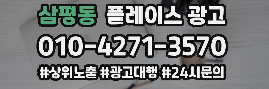 삼평동 플레이스 광고